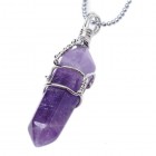 Natural Crystal Quartz Healing Point Column Chakra Bead Stone Pendant and Necklace